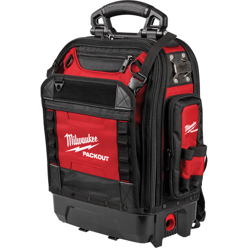PackOut Structured Backpack, 9-1/2" L x 18" W, Black/Red, Polyester Sécurité Médic