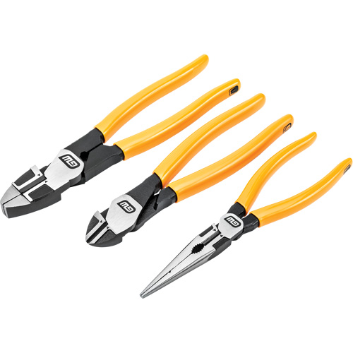 PITBULL Dipped Handle Electrician's Plier Set, 3 Pieces Sécurité Médic