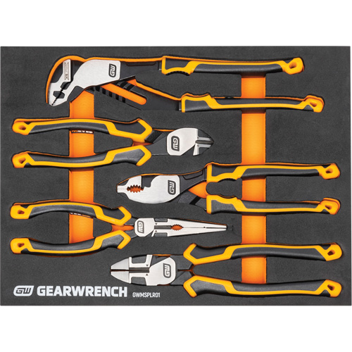 PITBULL Cushion Grip Pliers Set in Foam Storage Tray, 5 Pieces Sécurité Médic