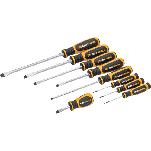 Slotted Dual Material Screwdriver Set in Foam Storage Tray, 9 Pcs. Sécurité Médic