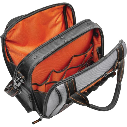 Sac ouvert de 14" pour outils d'ouvrier, Polyester, 32 pochettes, Noir/Gris Sécurité Médic