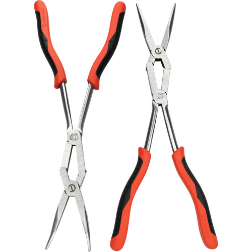 X2 Straight and Bent Long Nose Dual Material Plier Set, 2 Pieces Sécurité Médic