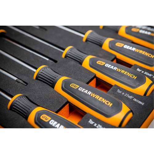 Torx&reg; Dual Material Screwdriver Set in Foam Storage Tray, 10 Pcs. Sécurité Médic