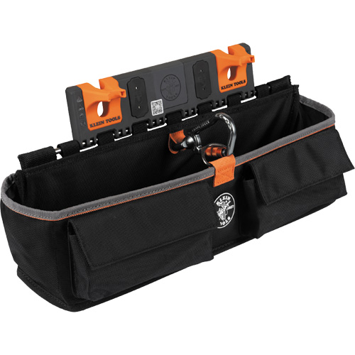 Module pour grande poche avec crochet en S Bucket Work Centre, Nylon, 3 pochettes, Noir/Orange Sécurité Médic