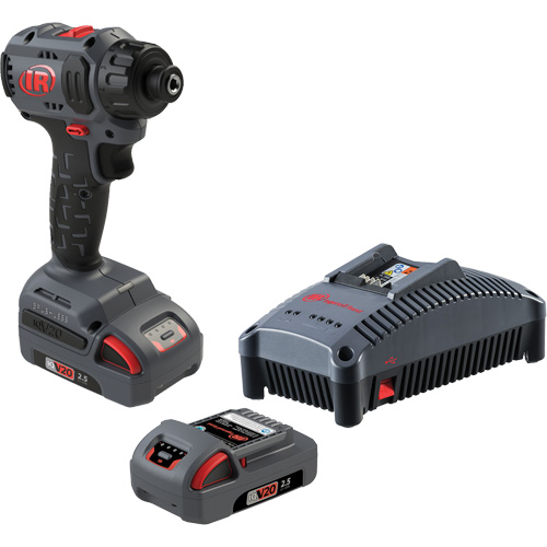 Cordless Compact Screwdriver Kit, 1/4", 37 ft-lbs Max. Torque, 20 V, Lithium-Ion Sécurité Médic