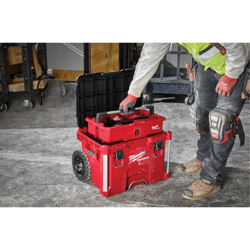 PACKOUT Rolling Tool Box, 18" x 22" x 19-1/2", Black/Red Sécurité Médic