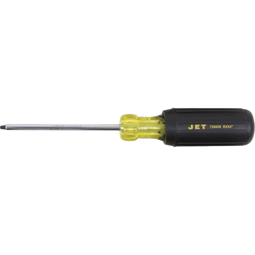 JKSR-2 Tournevis &agrave; pointe carr&eacute;e, Tige de #2, Ronde, 4" lo, Prise en Coussin&eacute;e Sécurité Médic