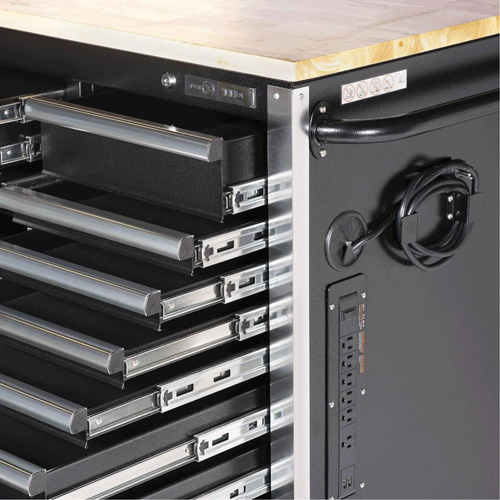 HDRC7220 HD Series Roller Cabinet, 20 Drawers, 72" W x 24" D x 42-3/10" H, Black Sécurité Médic