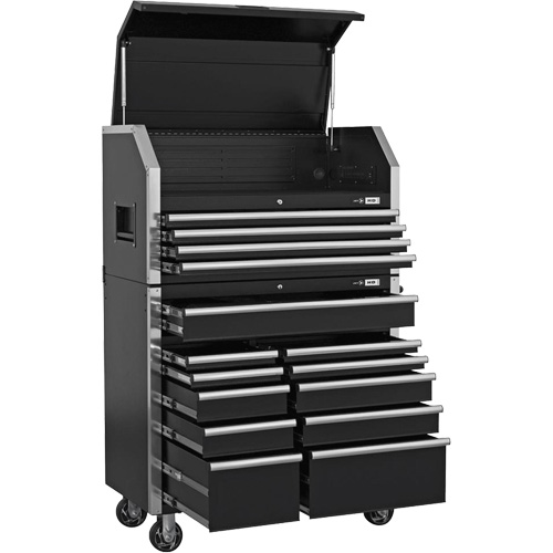 HDCC-4115 HD Series Toolbox Combo, 21-1/2" D x 44-1/5" W x 63-3/10" H, Black Sécurité Médic