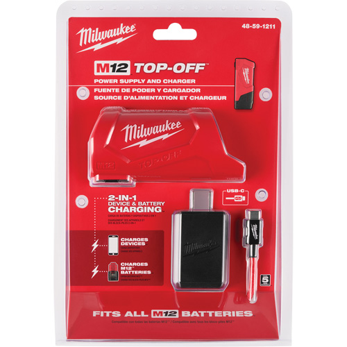 Bloc d'alimentation et chargeur M12 TOP-Off, 12 V, Lithium-ion Sécurité Médic