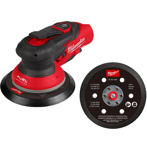 M12 FUEL 6" Random Orbital Sander, 6" Sand Paper, 12 V Sécurité Médic