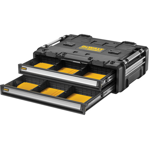 Bloc &agrave; 2 tiroirs TOUGHSYSTEM 2.0 DXL, 30" x 21-13/20" x 10", Noir/Jaune Sécurité Médic