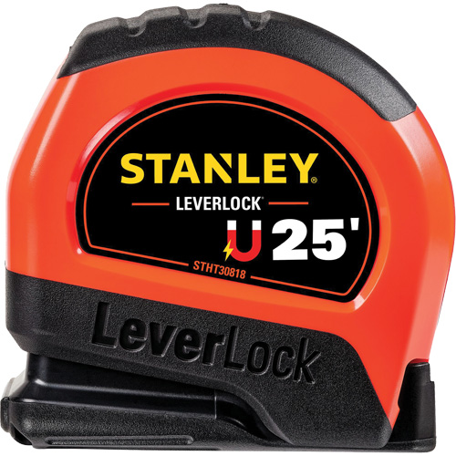 High-Visibility Magnetic LEVERLOCK&reg; Tape Measure, 25', Imperial Graduations Sécurité Médic