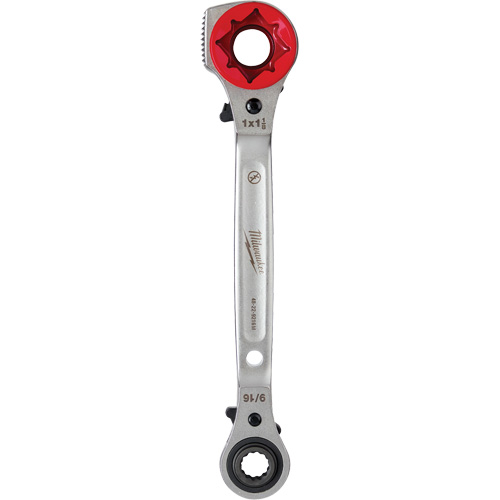 Lineman's 5-in-1 Ratcheting Wrench with Milled Strike Face, 3/4"/1"/1-1/8" Drive, Ergonomic Handle Sécurité Médic