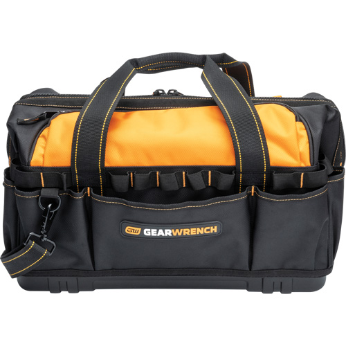 Sac &agrave; outils de 20" pour les professionnels, Nylon, 33 pochettes, Noir/Orange Sécurité Médic