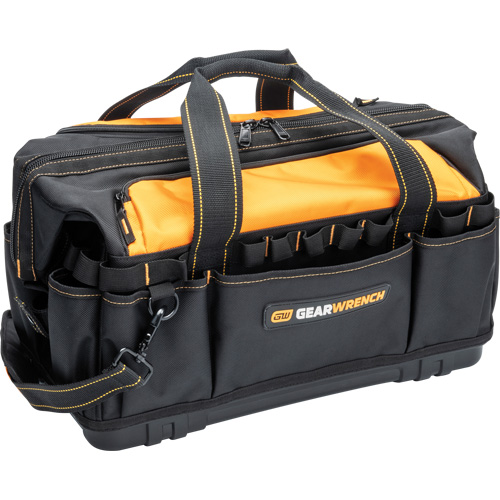 Sac &agrave; outils de 20" pour les professionnels, Nylon, 33 pochettes, Noir/Orange Sécurité Médic