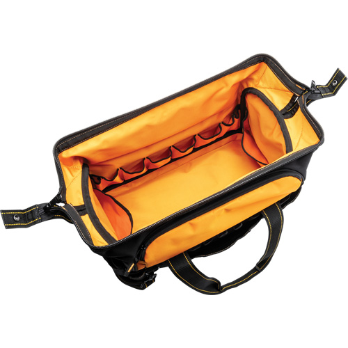 Sac &agrave; outils de 20" pour les professionnels, Nylon, 33 pochettes, Noir/Orange Sécurité Médic