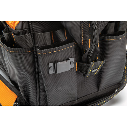 Sac &agrave; outils de 20" pour les professionnels, Nylon, 33 pochettes, Noir/Orange Sécurité Médic