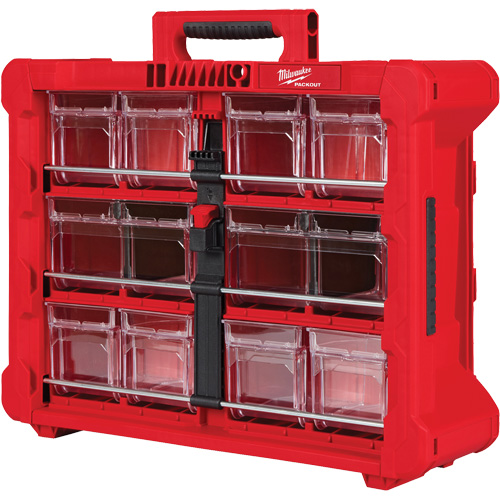 PACKOUT Tilt Bin Organizer, 15-1/5" x 19-7/10" x 6-7/10", Black/Red Sécurité Médic