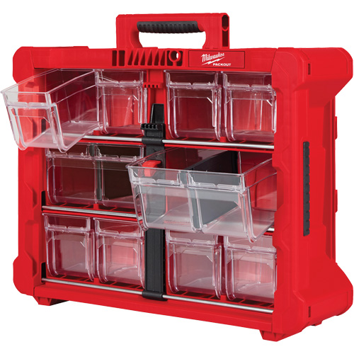 PACKOUT Tilt Bin Organizer, 15-1/5" x 19-7/10" x 6-7/10", Black/Red Sécurité Médic