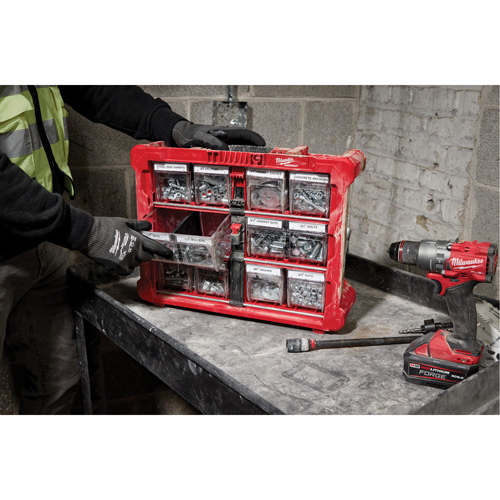 PACKOUT Tilt Bin Organizer, 15-1/5" x 19-7/10" x 6-7/10", Black/Red Sécurité Médic