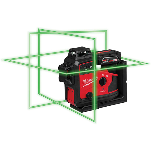M12 Green 360° 3-Plane Laser with Automatic Alignment & Receiver Sécurité Médic