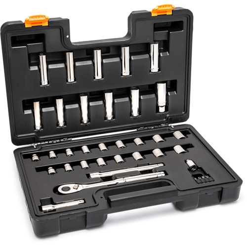 Jeu d'outils pour m&eacute;canicien &agrave; 72 dents, 12 pans et &agrave; prise de 3/8" Sécurité Médic