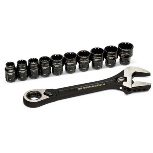 11-Piece Pass-Thru Adjustable Wrench Set, 8" L, 1-1/8" Max Width, Chrome/Polished Sécurité Médic