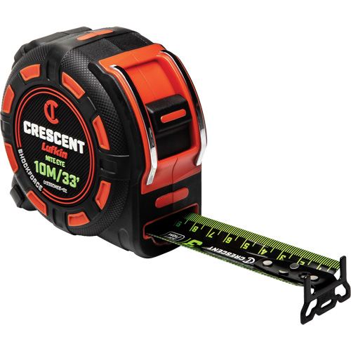 Shockforce NITE EYE Tape Measure, 1-1/4" x 35'/10 m, Metric/SAE Graduations Sécurité Médic