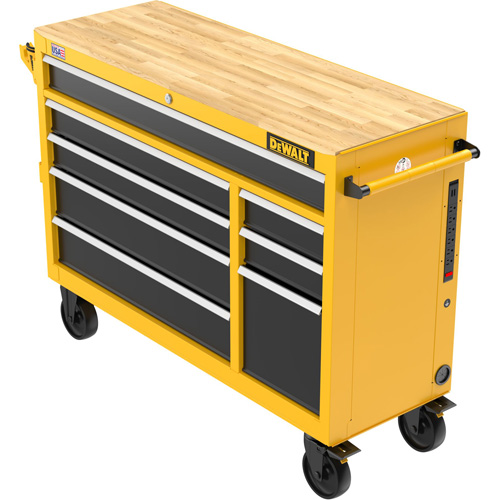 Heavy-Duty Mobile Workstation, 8 Drawers, 52" W x Yellow Sécurité Médic