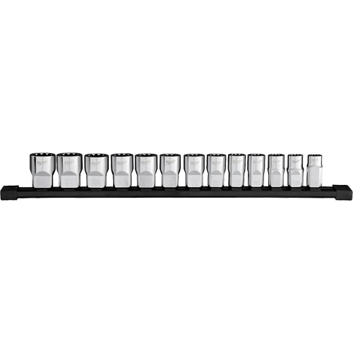 12-Point Metric Socket Set, 13 Pcs, 1/2" Drive Size Sécurité Médic
