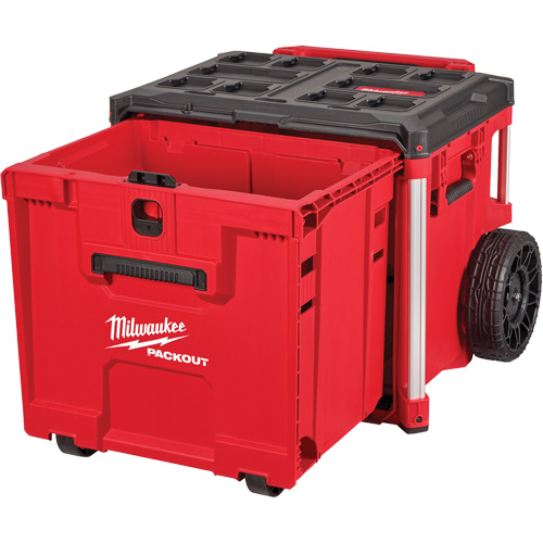 Coffre &agrave; outils roulant avec tiroir PACKOUT, 19" x 24" x 20", Noir/Rouge Sécurité Médic