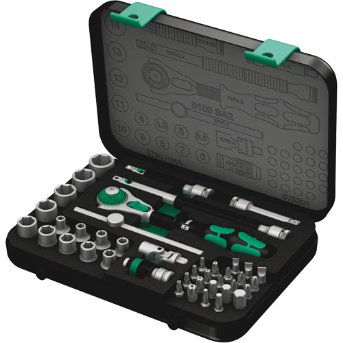 Jeu de cliquets rapides Zyklop 8100 SA 2, 42 Mcx, Prise de 3/8" Sécurité Médic