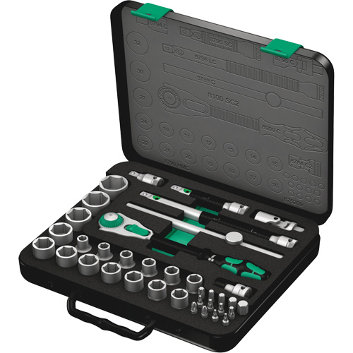 Jeu de cliquets rapides Zyklop 8100 SC 2, 37 Mcx, Prise de 3/8" Sécurité Médic