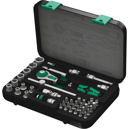 Jeu de cliquets rapides Zyklop 8100 SA 4, 41 Mcx, Prise de 1/4" Sécurité Médic