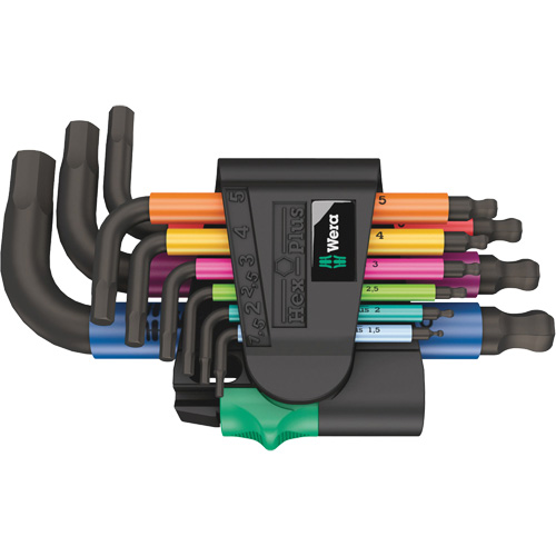 950/9 Hex-Plus Multicolour 2 L-Key Set, 9 Pcs., Metric Sécurité Médic