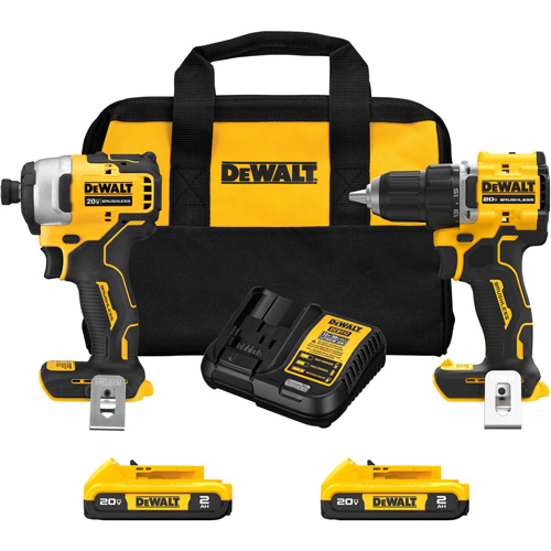 ATOMIC Brushless Compact Drill/Driver & Impact Driver Combo Kit, Lithium-Ion, 20 V Sécurité Médic