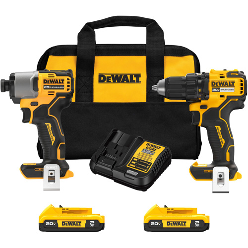 Brushless Cordless Drill/Driver & Impact Driver Combo Kit, Lithium-Ion, 20 V Sécurité Médic