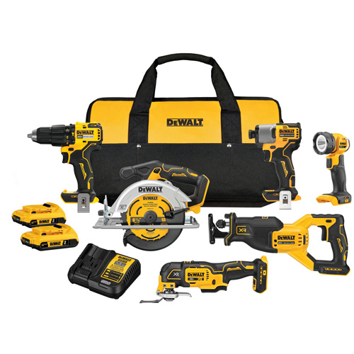 Ensemble de six outils &agrave; moteur sans balai V20, Lithium-ion, 20 V Sécurité Médic