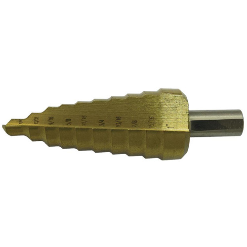Foret &agrave; 11 &eacute;tages super premi&egrave;re qualit&eacute; JET-KUT, 1/4" - 1-3/8", Incr&eacute;ments de 7/8"/1"/1/4"/1-3/8"/1-1/8"/1-1/4"/13/16"/25/64"/35/64"/11/16"/1-7/32", Acier Sécurité Médic