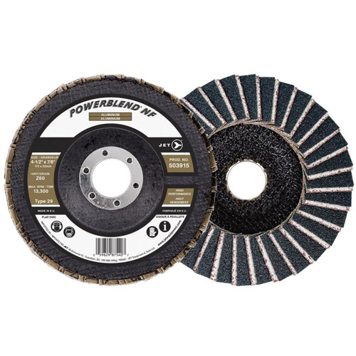 Disque &agrave; lamelles POWERBLEND NF, 4-1/2" x 7/8", Type 29, Grain Z60, Alumine de zirconium Sécurité Médic