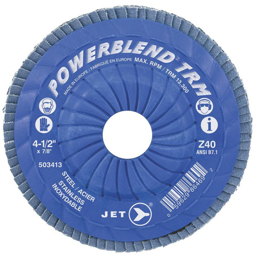 POWERBLEND TRM Trimmable Flap Disc, 4-1/2" x 7/8", Type 29, Z80 Grit, Zirconia Alumina Sécurité Médic