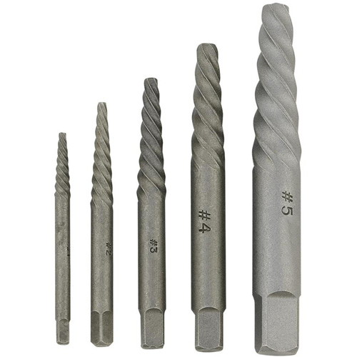 JSSE-5S Spiral-Type Screw Extractor Set, Alloy Steel Sécurité Médic