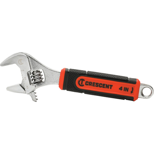 Adjustable Wrench with Quick-Fit Jaw, 4" L, 9/16"/14 mm Max Width, Chrome Sécurité Médic