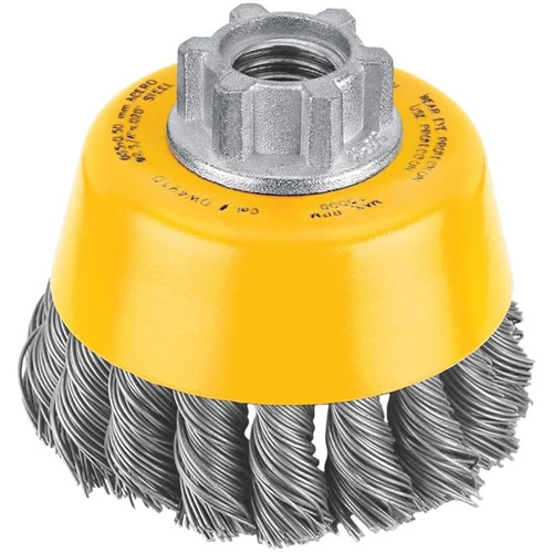 HP Carbon Knot Wire Cup Brush, 3" Dia. x 5/8"-11 Arbor Sécurité Médic