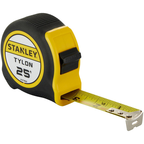 Tylon Tape Measure, 25', Imperial Graduations Sécurité Médic
