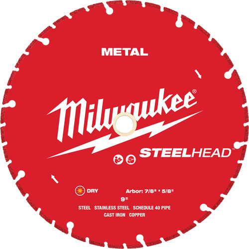 Lame de coupe diamant&eacute;e STEELHEAD, 9", Pour M&eacute;tal Sécurité Médic