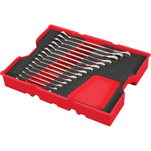 Wrench Set with Tray for PACKOUT Drawers, Ratcheting Combination, 15 Pieces, Metric Sécurité Médic