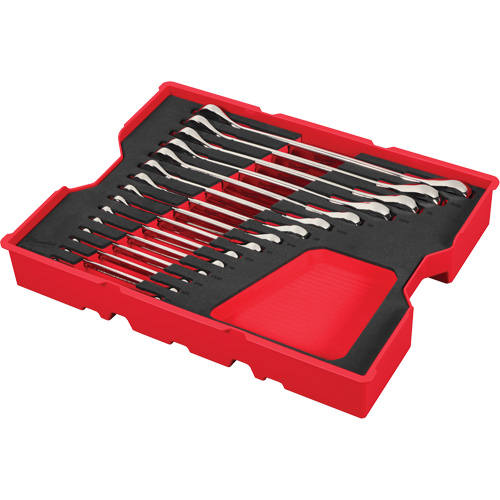 SAE Wrench Set with Tray for PACKOUT Drawers, Ratcheting Combination, 15 Pieces, Imperial Sécurité Médic