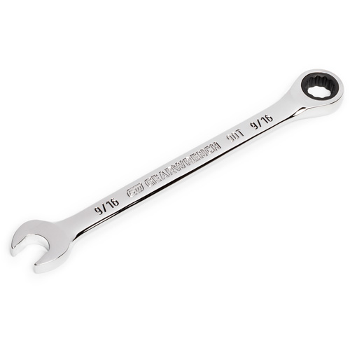 90-Tooth 12 Point Ratcheting Combination Wrench, 12 Point, 9/16", Chrome Finish Sécurité Médic